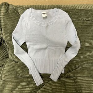 Light Blue Ribbed Crewneck Sweater by A New Day